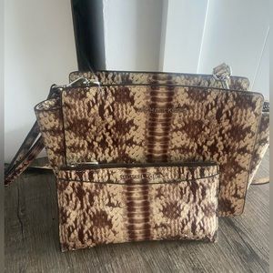 Michael Kors shoulder bag & wallet set snakeskin